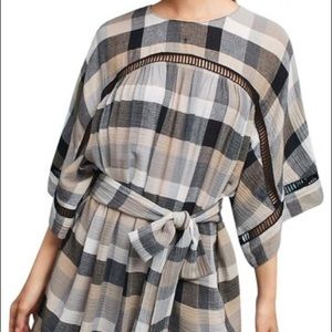 Anthropologie Maeve Plaid Kimono Dress